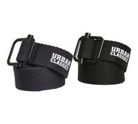 Urban Classics Cinturón Industrial de Lona 2 Pack, Hebilla Metálica