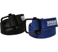Urban Classics Cinturón Niños Cinturón Lona Industrial Niños 2-Pack Negro/Azul Einheitsgröße