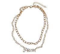 URBAN CLASSICS Collar de Mujer con Pedrería y Letras del Signo del Zodiaco, Collar Doble del Zodiaco en Metal y Colgante con Brillantes, en 12 Variantes, Talla Única de 38 cm