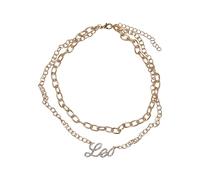 URBAN CLASSICS Collar de Mujer con Pedrería y Letras del Signo del Zodiaco, Collar Doble del Zodiaco en Metal y Colgante con Brillantes, en 12 Variantes, Talla Única de 38 cm