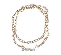 Urban Classics Collar unisex Diamond Zodiac Golden Necklace, color gemini, tamaño único