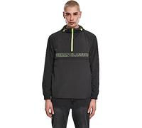 Urban Classics Contrast Pull Over Jacket Cortavientos, Negro/Verde Lima, S para Hombre