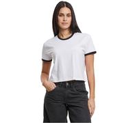 Urban Classics Contrast Retro Mujer Mujer Camiseta Negro-Blanco 95% algodón, 5% elastán Regular