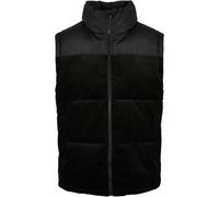 Urban Classics Cordón Chaleco Cable de Pana Acolchado Cuello Alto Loose Fit