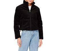 Urban Classics Corduroy - Chaqueta de invierno para mujer, con cuello alto, corte corto, tipo chaqueta, tallas XS a 5XL, Negro, S