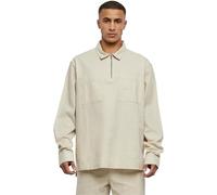 Urban Classics Cotton Linen Half Zip Shirt Camisa, Softseagrass, S para Hombre