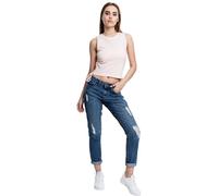 Urban Classics Crop Top Chica Lace up Mujer Top Negro 95% algodón, 5% elastán Regular