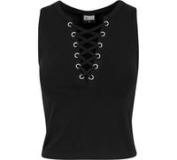Urban Classics Ladies Lace Up Cropped Top - Camiseta para mujer, Top Mujer, Negro (Black 00007), M