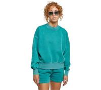 Urban Classics Cuello Redondo para Mujer de Gran tamaño, Lavado a la Piedra Sudadera, Verde Agua, L
