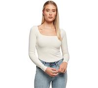 Urban Classics Cuerpo de Manga Larga Orgánico Para Mujer Camiseta Mujer, Whitesand, M