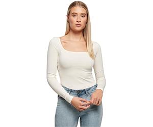 Urban Classics Cuerpo de Manga Larga Orgánico Para Mujer Camiseta Mujer, Whitesand, M
