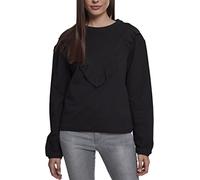 Urban Classics Damas Terry Volant Crew Suéter, Negro (Black 00007), XS para Mujer