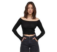 Urban Classics Damen Camiseta de Manga Larga con Hombros Descubiertos y Purpurina para Mujer Negro 5XL
