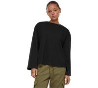 Urban Classics Damen Camiseta de Mujer orgánica Extragrande de Manga Larga Negro L