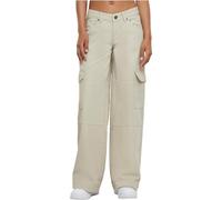 Urban Classics Damen Hose Ladies Low Waist Cargo Denim offwhite Crudo 28