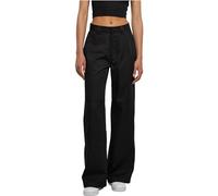 Urban Classics Damen Hose Pantalones de Trabajo con Pierna Recta para Mujer, Negro 30