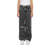 Urban Classics Ladies Distressed 90's Wide Leg Denim Pants Pantalones, Black Charcoal Washed, 38 para Mujer