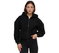 Urban Classics Damen Kapuzenpullover Sudadera con Capucha y Cremallera Sherpa Extragrande para Mujer Negro XL