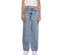 Urban Classics Ladies Mid Waist Wide Denim Pantalones, Tinted Lightblue Washed, 32 para Mujer