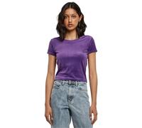 Urban Classics Ladies Short Velvet tee Camiseta, Realviolet, S para Mujer