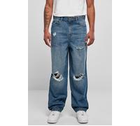 Urban Classics Distressed 90‘s Jeans Mid Deepblue Destroyed Washed Talla: 36 | Vaqueros Holgados Outlet | Hombre | Azul