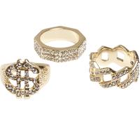 Urban Classics Dollar Ring 3-Pack Oro S/M