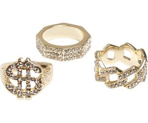 Urban Classics Dollar Ring 3-Pack Oro S/M