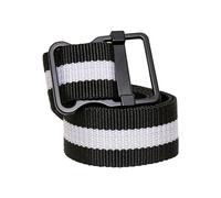 Urban Classics Easy Belt with Stripes Cinturón, Negro/Blanco, S/M Unisex Adulto