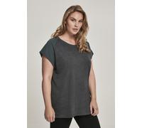 Urban Classics Female Shirt Ladies Contrast Raglan Tee Charcoal/Bottlegreen 4XL