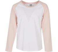 Urban Classics Girls Girls Contrast Raglan Longsleeve White/Pink 110/116