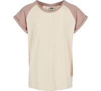 Urban Classics Girls Girls Contrast Raglan Tee Whitesand/Duskrose 110/116