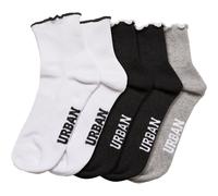 Urban Classics Girly Small Borde Calcetines 4-Pack -hasta los Tobillos- Sport