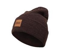 Urban Classics Gorro largo de punto con parche de piel Heatherbrown Talla única unisex adulto