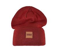 Urban Classics Gorro largo unisex de piel sintética — Granate, Talla única