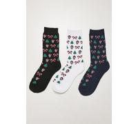 Urban Classics Grumpy Santa Christmas Socks 3-Pack Negro/Azul/Negroite EUR 40