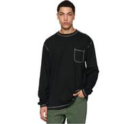 Urban Classics Heavy Oversized Contrast Stitch Longsleeve Camiseta Hombre, Black/White, M
