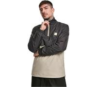 Urban Classics Stand Up Collar Pull Over Jacket Chaqueta, Black/Concrete, S para Hombre