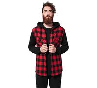 Urban Classics Hooded Checked Flanell Sweat Sleeve Shirt Blk/red/bl Talla: M | Outlet | Hombre |