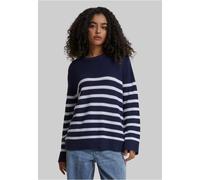 Urban Classics Jersey TB6895 acanalado con rayas Azul marino/Blanco Mujer M