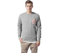 Urban Classics Jersey Contrast Pocket Crewneck Grey/Flower XS