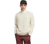 Urban Classics Jersey de Punto para Hombre de Gran tamaño, Cuello Alto con Cuello Falso, Jersey Sencillo para otoño e Invierno, Tallas S a 5XL, Arena Blanca., S