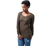 Urban Classics Ladies Long Wideneck Sweater Suéter, Verde (Olive), S para Mujer