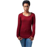 Urban Classics Jersey Largo de Cuello Ancho para Chicas Mujer Jersey de Punto Burdeos XS