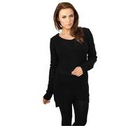 Urban Classics Jersey Largo de Cuello Ancho para Chicas Mujer Jersey de Punto Negro S