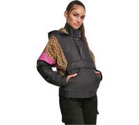Urban Classics Ladies AOP Mixed Pull Over Jacket Chaqueta, Multicolor (Black/Leo 01945), Small para Mujer