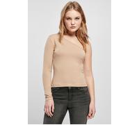 Urban Classics Camiseta de Manga Larga asimétrica para Mujer, Beige, L