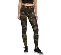Urban Classics Leggings de malla Camo Tech para mujer, madera, camuflaje/negro, XL