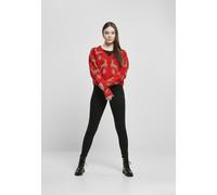 Urban Classics Ladies Cardigan Ladies Short Oversized Christmas Cardigan Rojo/Dorado S