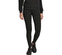 Urban Classics Ladies Check High Waist Leggings, Negro (Black/White 00826), 36 (Talla del Fabricante: X-Small) para Mujer