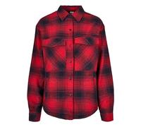 Urban Classics Ladies Check Overshirt Camisa Mujer, Azul Oscuro/Rojo., XL